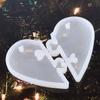 Silicone Heart-Shaped Resin Casting Molds, DIY Valentine's Day Couple Puzzle Pendant with Hole and Lock Clasp, Epoxy Craft Mold for Jewelry Making