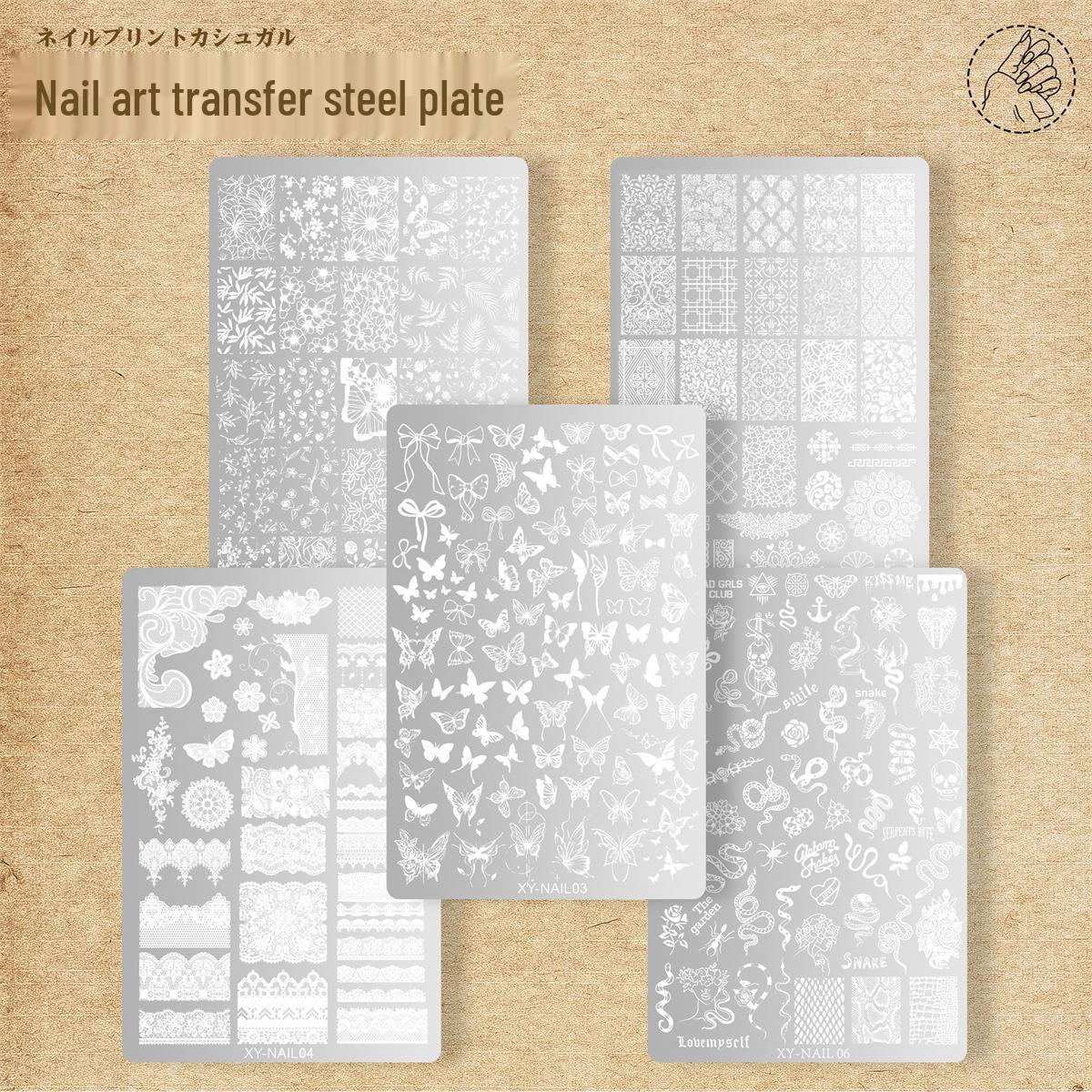 

Nail Art Stamping Plate - Butterfly, Flower & Plaid Patterns
