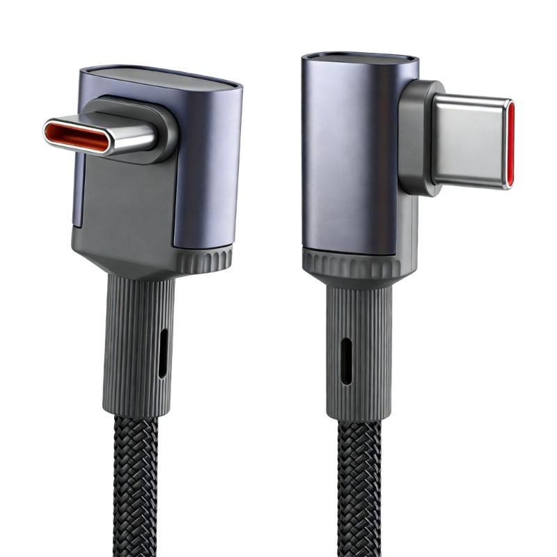 PD240W Fast Charging Type C Cable With Braided Design And Angled Connector Design For Quick Power Delivery