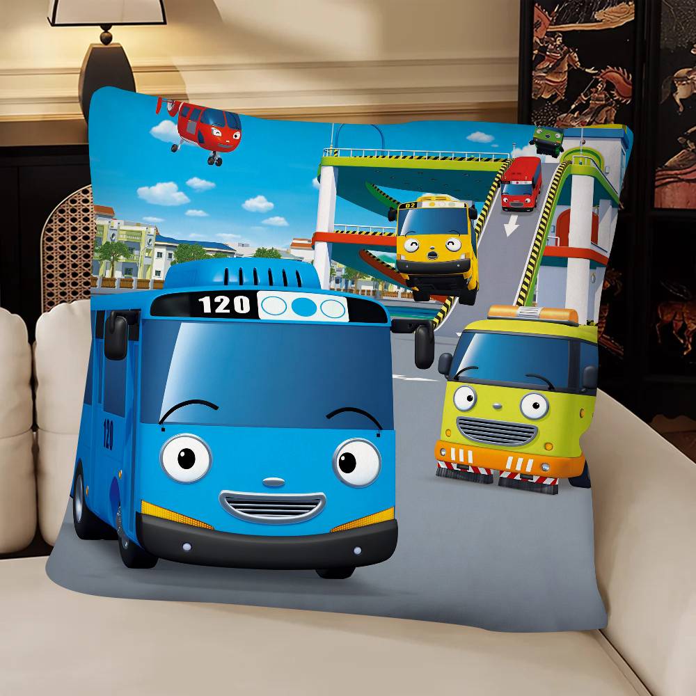 Tayo The Little Bus Pillow Case Fashion Square Pillowcase Bedroom Sofa Room Ins Decoration Leisure