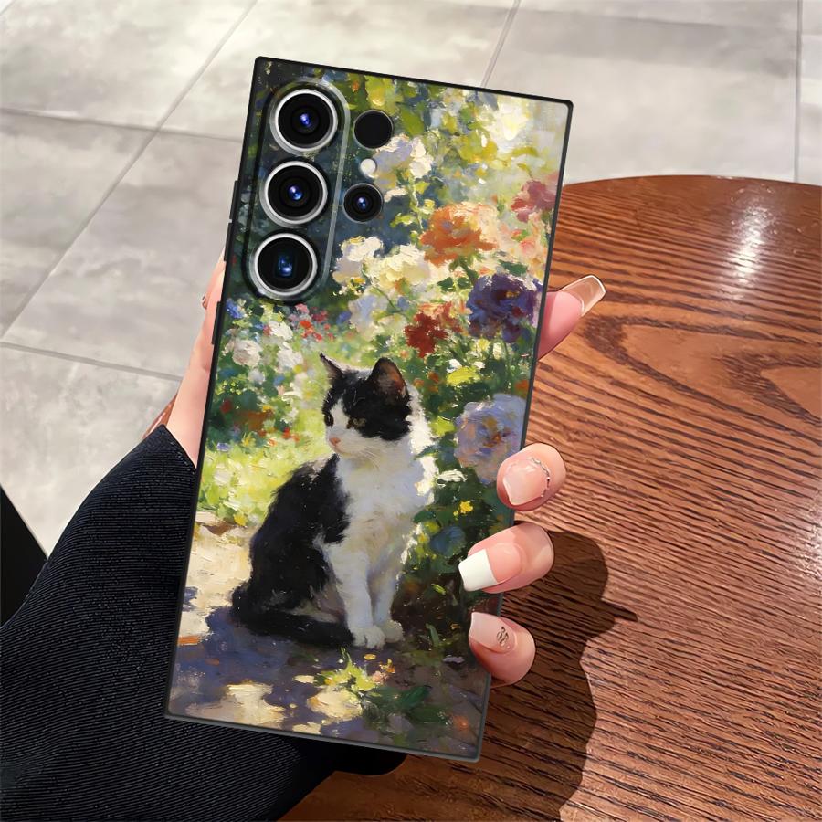

Funda Phone Cover Case for Samsung Galaxy S26 Ultra S23 S24 S10 S9 S21 FE Note 20 8 9 10 S20 Ultra S25 Plus Cartoon Cute Cat Galaxy Note10+