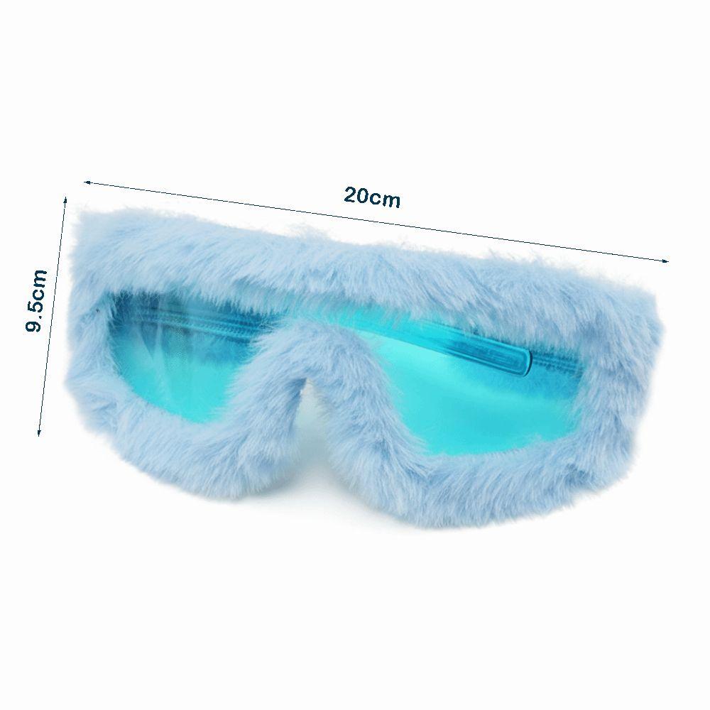 Soft Winter Sunglasses Furry Party Sunglasses Plush Sunglasses Winter Christmas Halloween Party