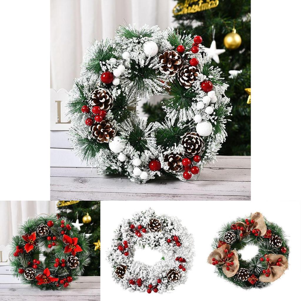 Beautifully Crafted Christmas Wreath Featuring Pine Cones And Elegant White Accents For Your Home