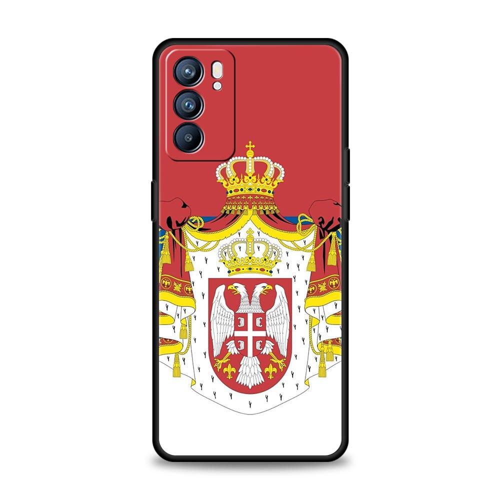 Phone Case For Oppo Reno13 Reno12 Reno11 F Reno10 Pro A54 A53 A95 A76 A74 A57 A98 A80 A79 5G A78 4G Cover Serbia flag Badge