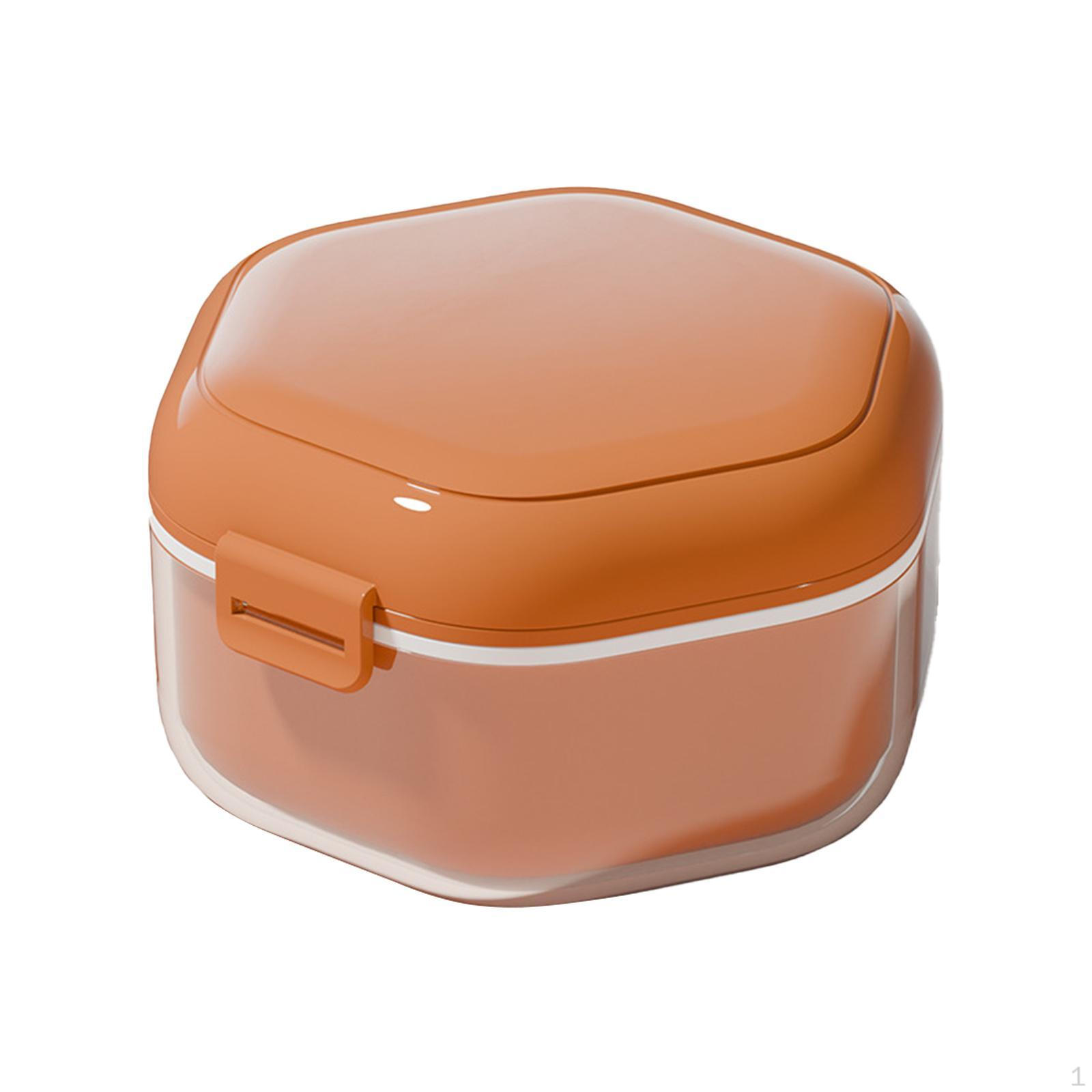 

Компактный футляр для зубных протезов, легкоочищаемый, фиксатор для дорожной капы оранжевый