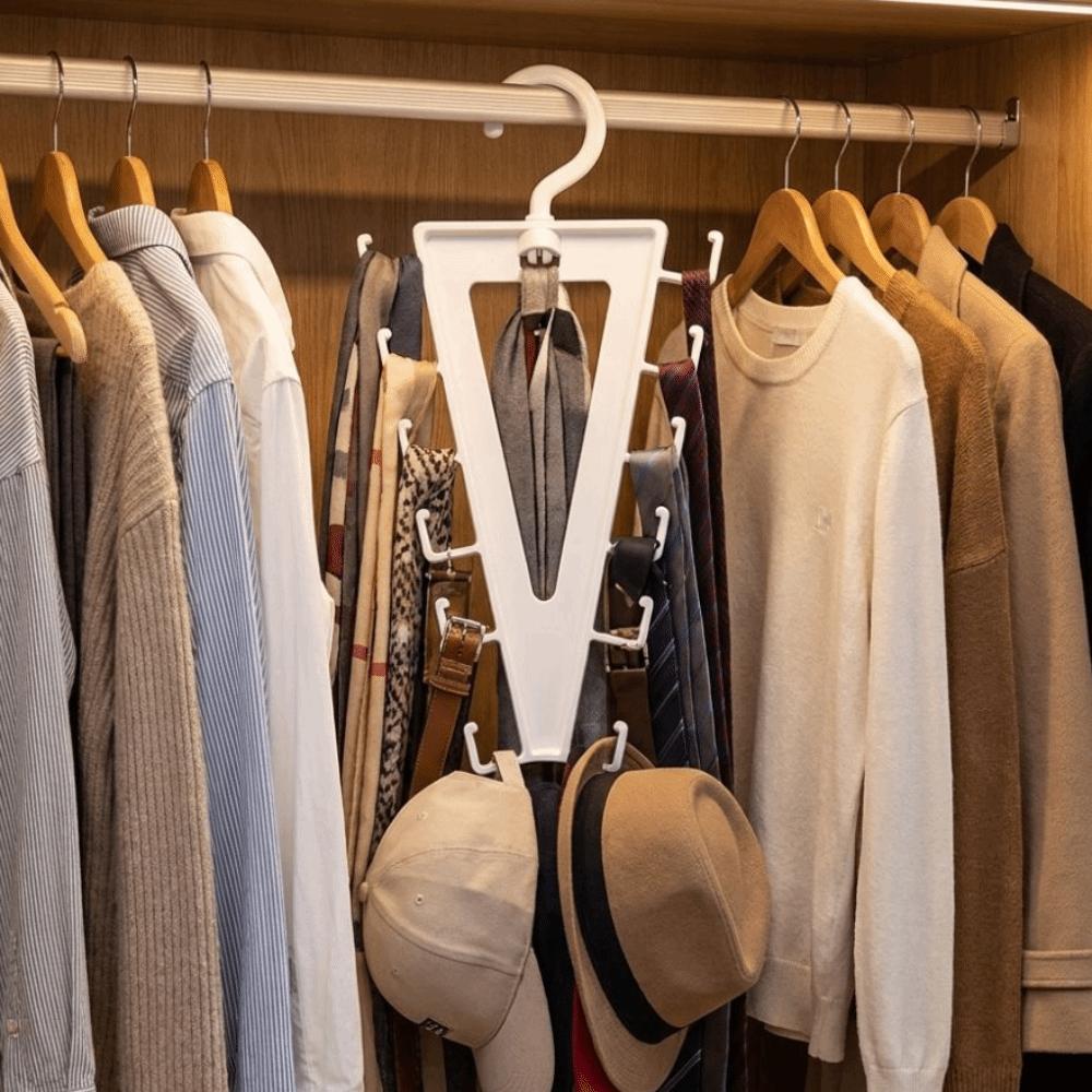 2Pcs 12 Hooks Hat Storage Hook Non Slip Clothes Drying Rack V-Shape Hanger Closet Organizer