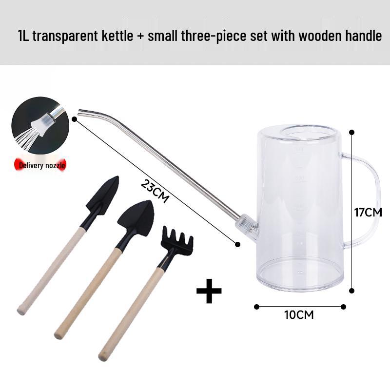 Arrosoir Transparent Grande Capacité en Acier Inoxydable avec Bec Long pour le Jardinage.