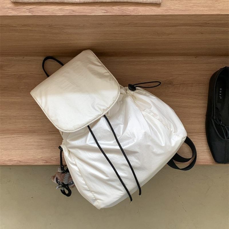 Commuter Bag Women's Niche Simple Flip Backpack Women's Large-capacity Travel Leisure Drawstring Backpack