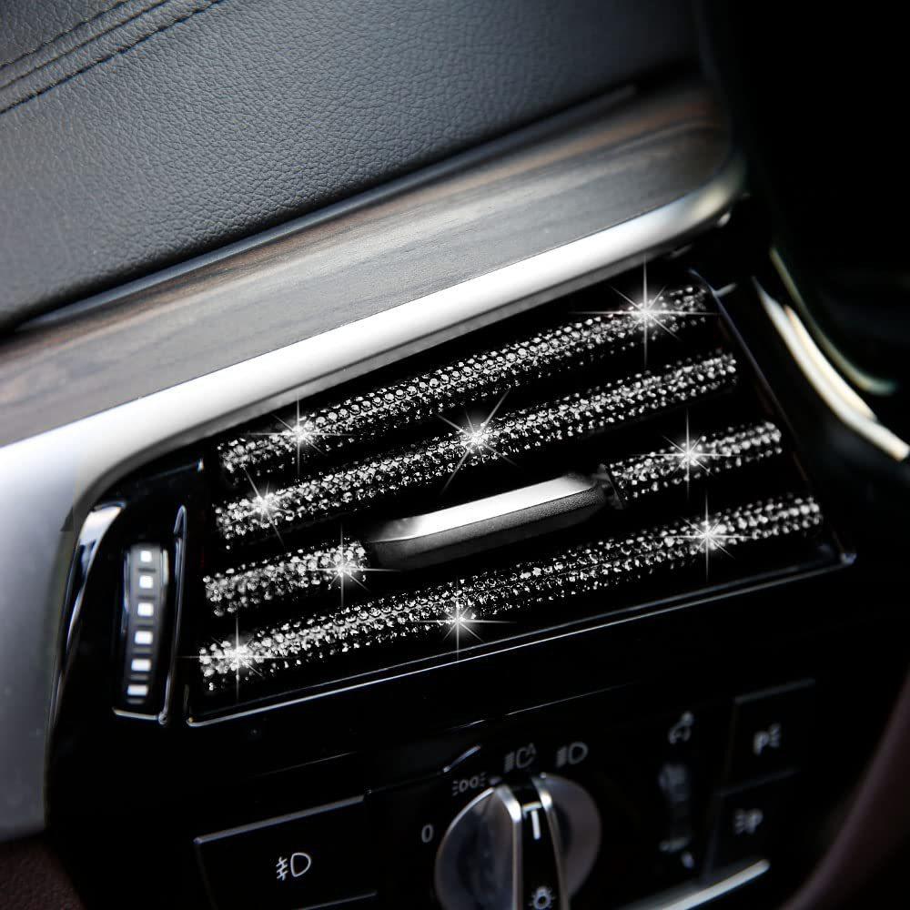 

10 шт. Универсальная алмазная декоративная полоса для выхода воздуха автомобильного кондиционера, блестящие стразы, автомобильные аксессуары для интерьера для девушек, женщин