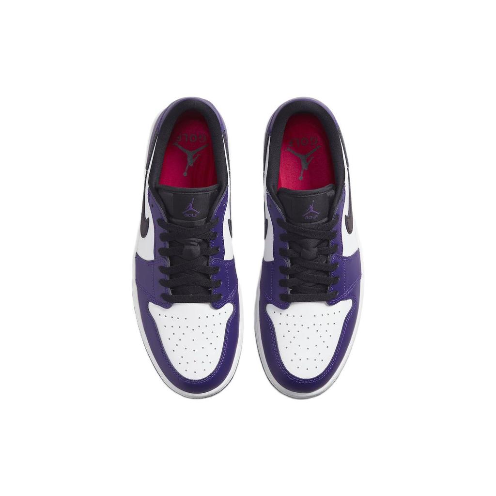 Air Jordan 1 Low Golf Court Purple Unisex Sneakers White University-Red Black DD9315-105