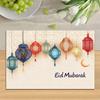 6-teiliges Ramadan-Set, Eid Mubarak, mehrfarbige Hängelaternen mit aufwendigen Ausschnittmustern, festlicher Segenswunsch
