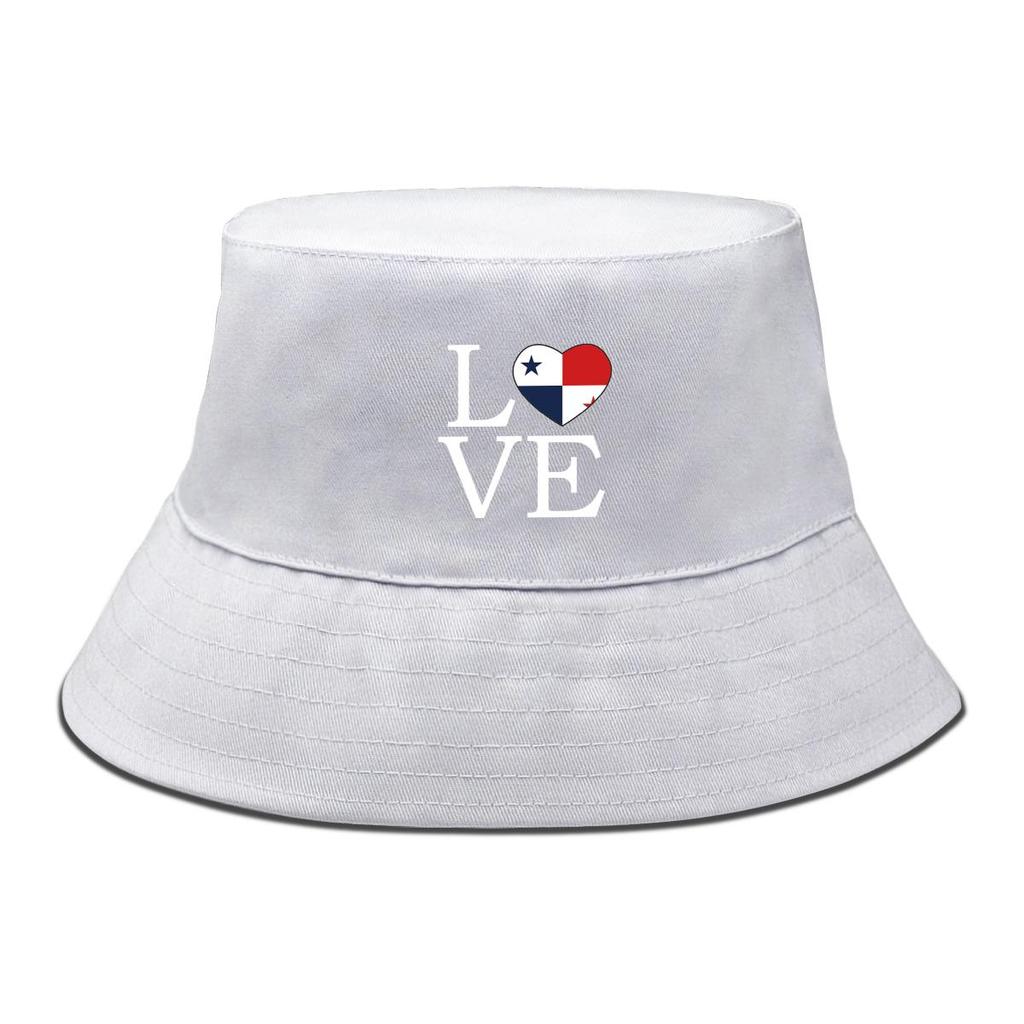 LOVE" Panama Flag Print Bucket Hat , Patriotic Men's Hat Reversible Fashion Beach Fishing Cap