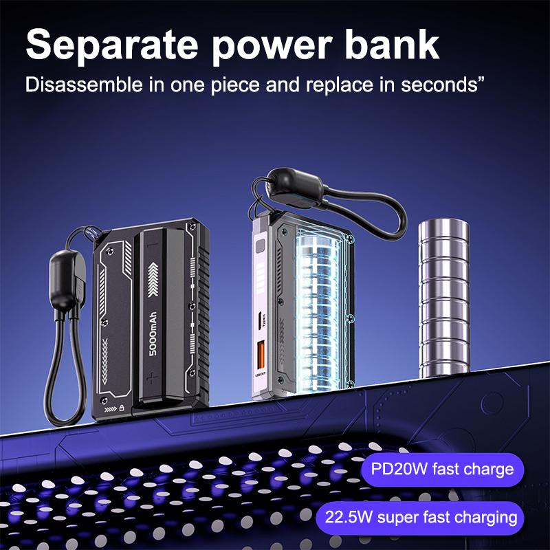 21700 Universal Battery Charger Case 20W Type-C Battery Holder Fast Charging Built-In Cable Detachable Diy Power Bank Box
