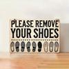 Vintage Please Remove Your Shoes Footprint Design Metal Tin Sign  Rustic Home Entryway Wall Decor Plaque