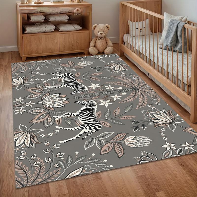 

A Vantage Area Rug Carpet Soft Non Slip Tropical Zebra Palm Floor Mat for Entryway Bedroom Living Room Kids Room Home Decor 40cm x 60cm