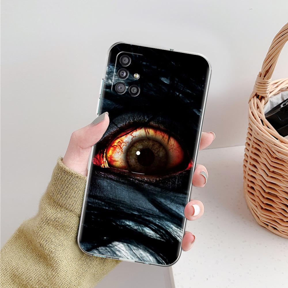Phone Case For Samsung A15 A13 A35 A55 A51 A71 A41 A31 A21S A05 A17 A23 A25 A33 A53 A73 5G A07 4G Cover Scary Devil Eye Pattern