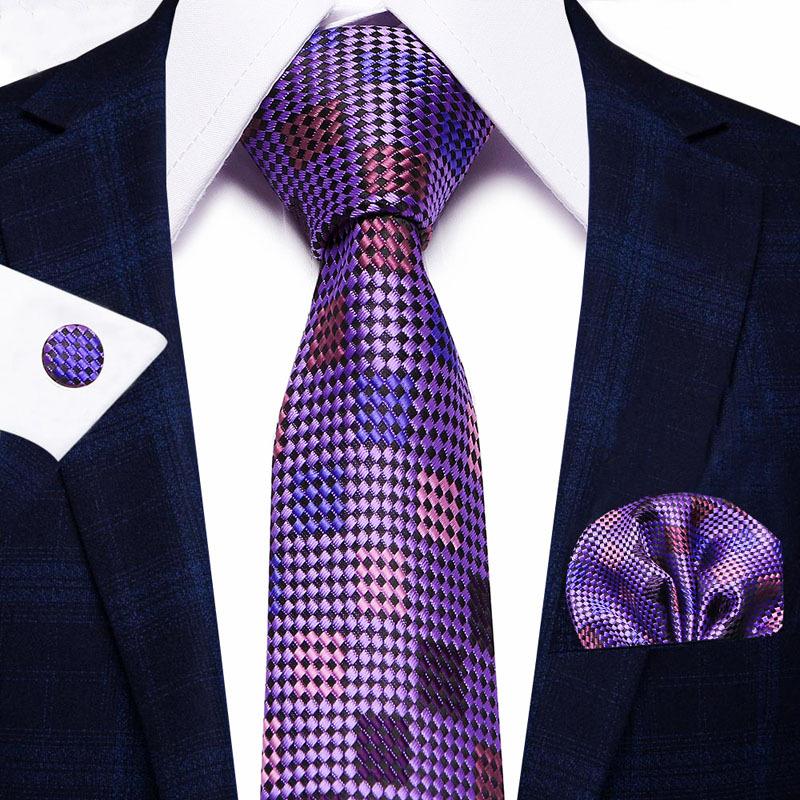 Men'S Business Tie Set, Tie Bow Tie Pocket Towel Cufflinks 3-Piece Set