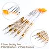 5 Pcs/Set Nail Art Pen 2 In 1 Double Ends Dotting Drawing Painting UV Gel Liner Polish Brush Set Nail Art Dotting Tools