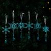 6 Pcs Acrylic Crystal Christmas Ornament Sparkling Clear Snowflake Hanging Ornaments with Drop Pendants for Winter Chandelier Xmas