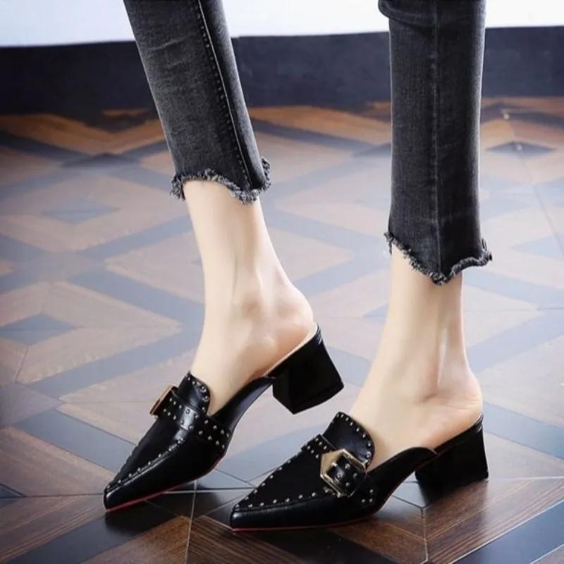 Slides High Up To 5cm Heel Shoes Outside Women's Slippers and Ladies Sandals Shoe Summer Footwear 2025 Trend New Style Wholesale