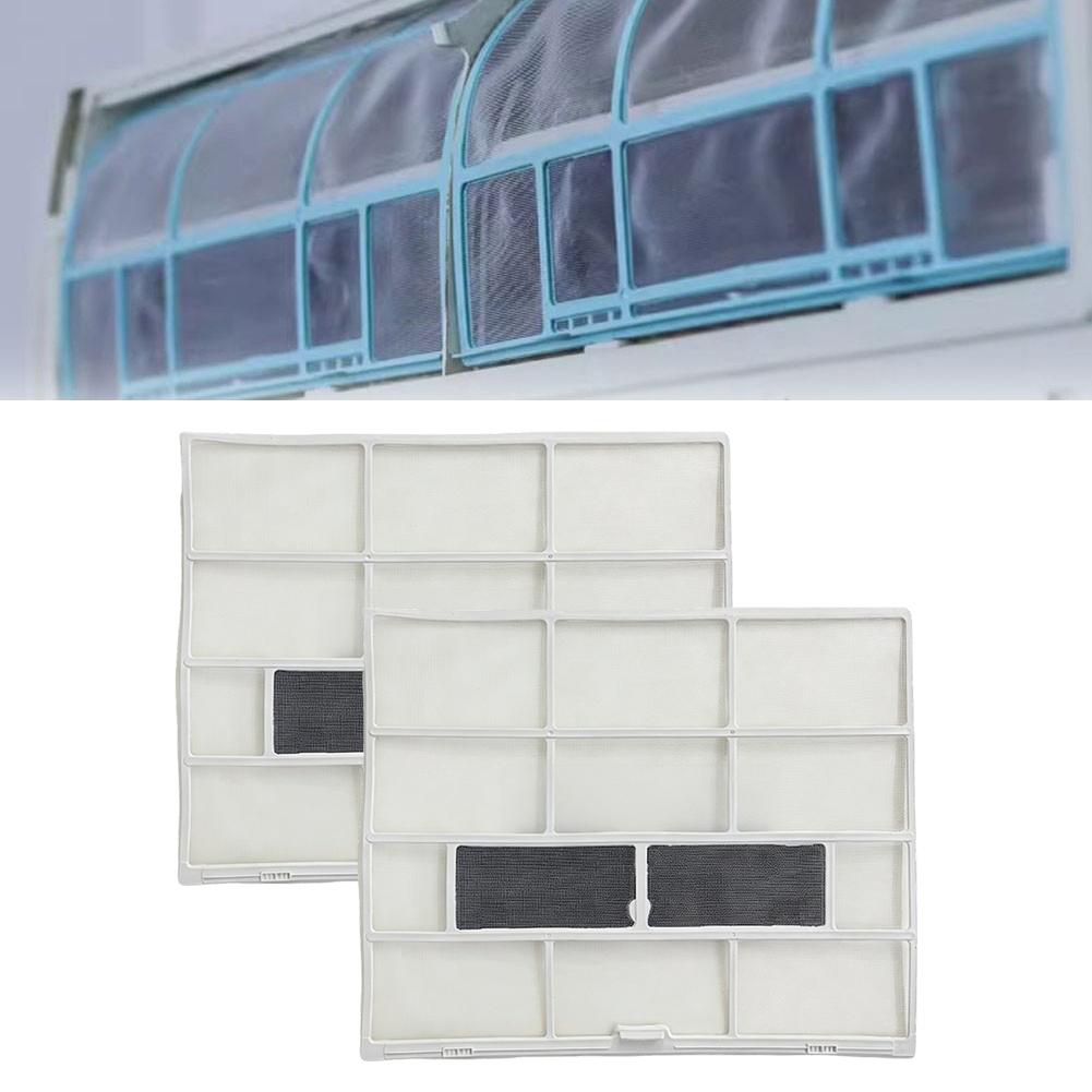2pcs AC Indoor Unit Filter Screen Dust Prevention Mesh PVC Replacement Parts For Home Air Conditioner Outlet Grill Cleaning Kit