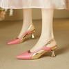 Fashion 2025 New Fashion Brand Women High Heels Pumps Slingbacks Summer Sandals Genuine Leather Shoes Woman Party Wedding Shoes Pumps
