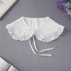 Ruffle Lapel White Fake Collar Women Detachable Collars Scarf False Collar Shirt Tie Plaid Female Removable Dickie Shirt Women