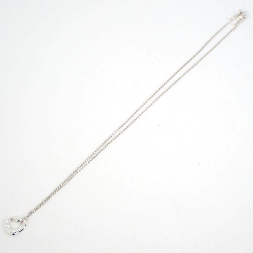 Pre-owned Tiffany & Co. Silver 925 Open Heart Pendant Necklace J79-3