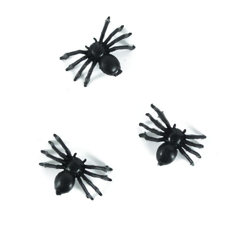 50/100pcs Halloween Black Spiders Small Luminous Plastic Spider Halloween Party Home Decoration Tricky Prank Toy Haunted House