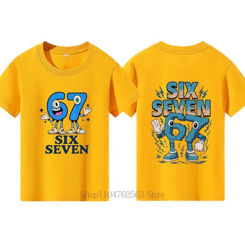 Six Seven Teenager Tshirts Summer Boys Girls Casual Fashion Colorful Short Sleeve Tops ONeck Children Tees Funny Kids Tshirts