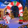 7.87FT Inflatable Toy Arch Snowman Santa Decorations Xmas Yard Lawn Home Party Decor With LED Lit Christmas Supplies Ornaments