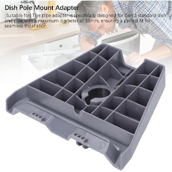 Flat Pipe Adapter, Gen 3 Pole Mount Internet Kit Satellite Standard Dish Bracket, V3 Mount Plate Roof Mounting Holder, Up To Inner Diameter 39mm