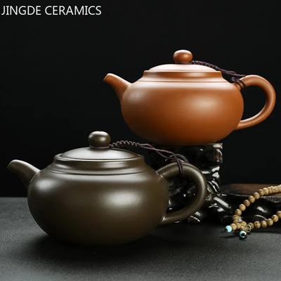 Antique Yixing Purple Clay Teapot Handmade Large Capacity Beauty Tea Kettle Classic Ball Hole Filter Pot Zisha Tea Sets 460ml
