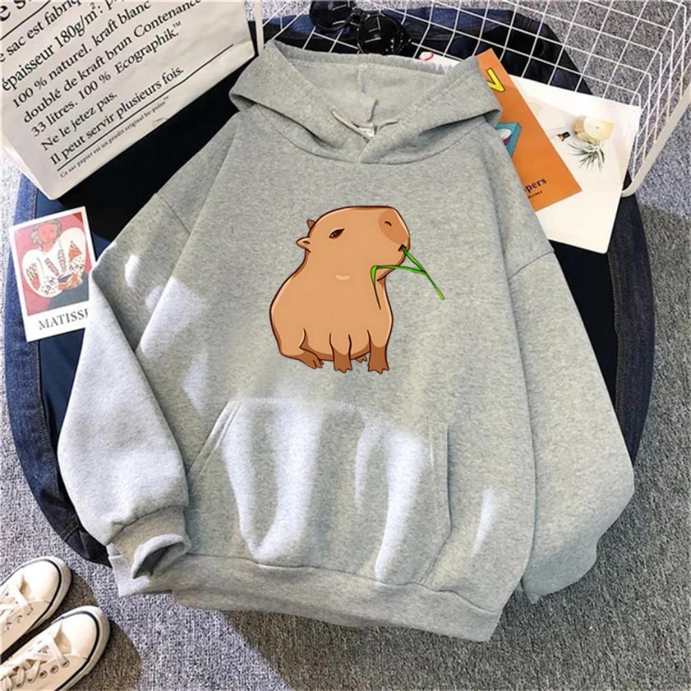 Funny Capybara Kawaii Cartoon Print Women Hoodies Hip Hop Clothes Hooded Sweatshirts Streetwear Hoodie Female Hoody