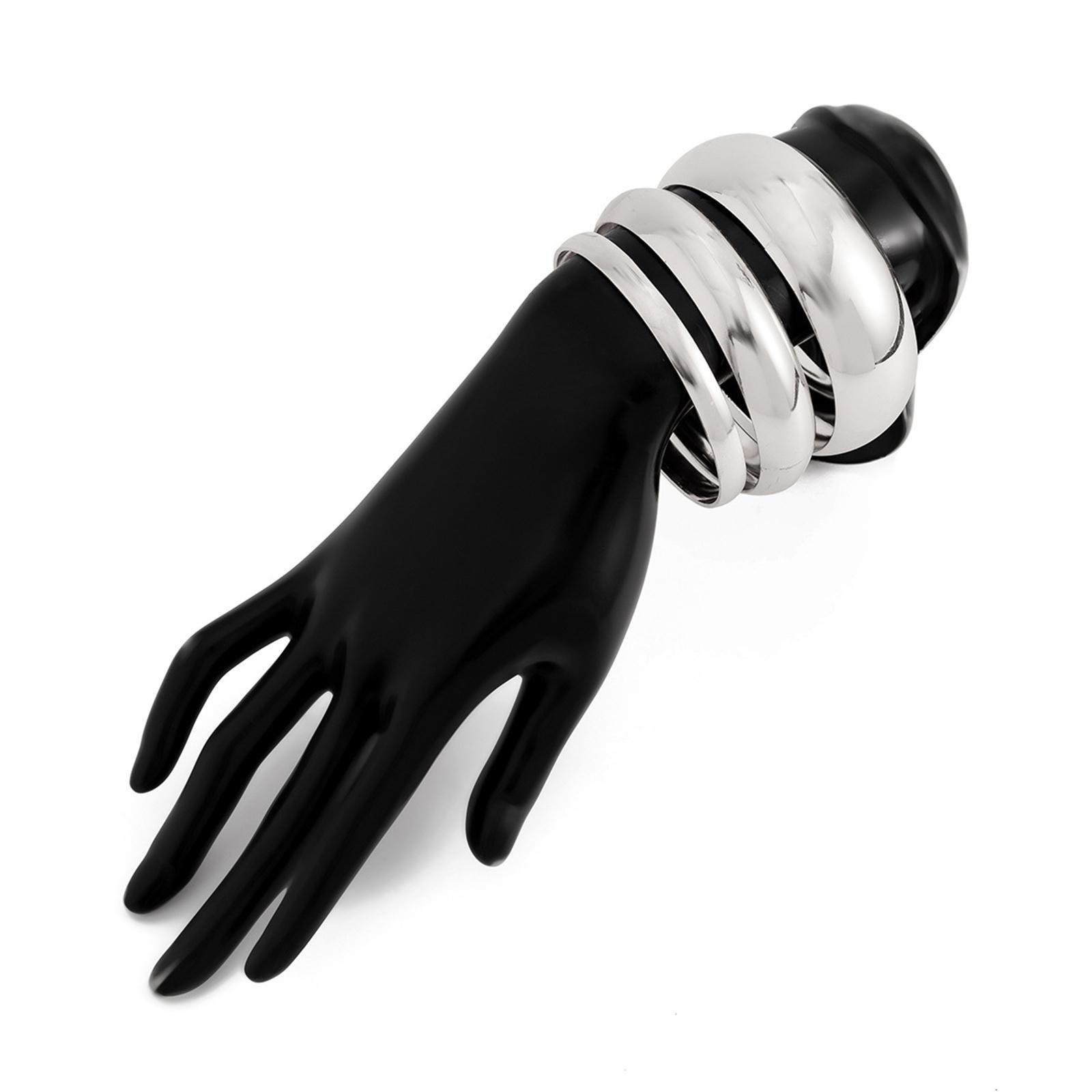 

3 шт. Массивные золотые браслеты-манжеты, Трендовые широкие массивные браслеты-манжеты, Золотые штабелируемые браслеты, Ювелирные изделия для женщин one size