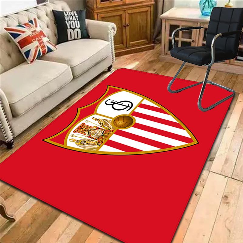 Sevilla FC Pattern Rug Floor Mat for Living Room or Bedroom Soft and Comfortable Carpet a Gift for Birthday and Holiday.