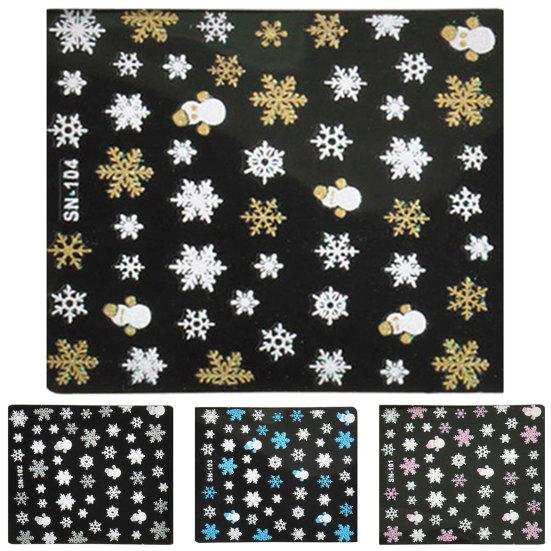 Stylish Snowflake Pattern Solid Color Nail Sticker Fingernail Decal