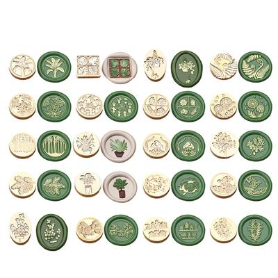 Cabeza de Sello de Lacre Vintage con Patrón de Planta de Hoja para Sello de Sobre Invitaciones Tarjeta de Navidad Tarjeta de Cumpleaños Scrapbooking