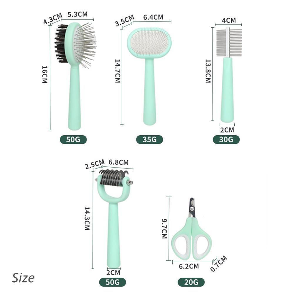 5ks/sada Sada multifunkčních hřebenů pro péči o zvířata s kleštičkami na nehty Hřebeny pro domácí mazlíčky Sada hřebenů pro psy a kočky