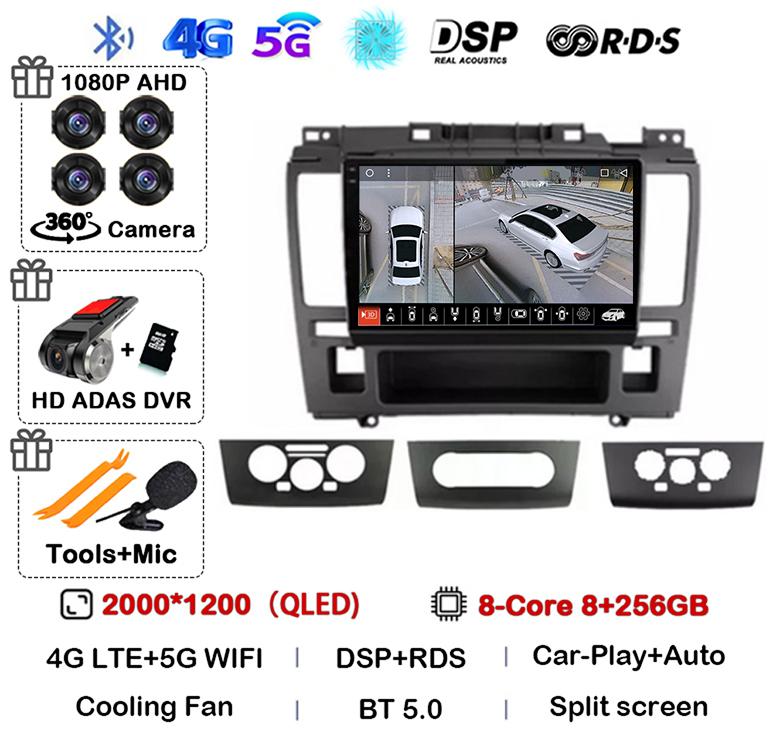 Android 14 Wireless Carplay+Auto 4G WIFI For Nissan Tiida C11 2004-2013 Car Radio GPS Multimedia Stereo Video Player Head Unit