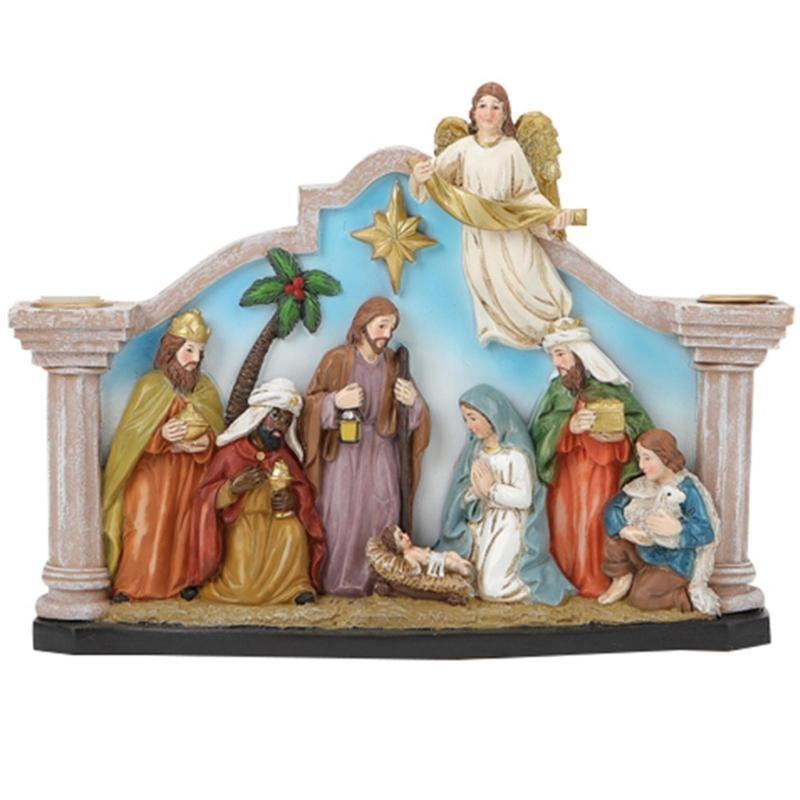 

Holy Family Nativity Scene with Holder Resin Crafts Table Centerpieces