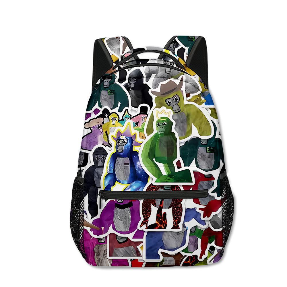 Trendy Novelty Kpop Youthful School Bags Unisex Gorilla Tag Travel Bags 3D Print Oxford Waterproof Notebook Shoulder Backpacks