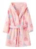 Children's Hooded Rainbow Horse Fleece Bathrobe – Thick, Warm, Autumn/Winter Print