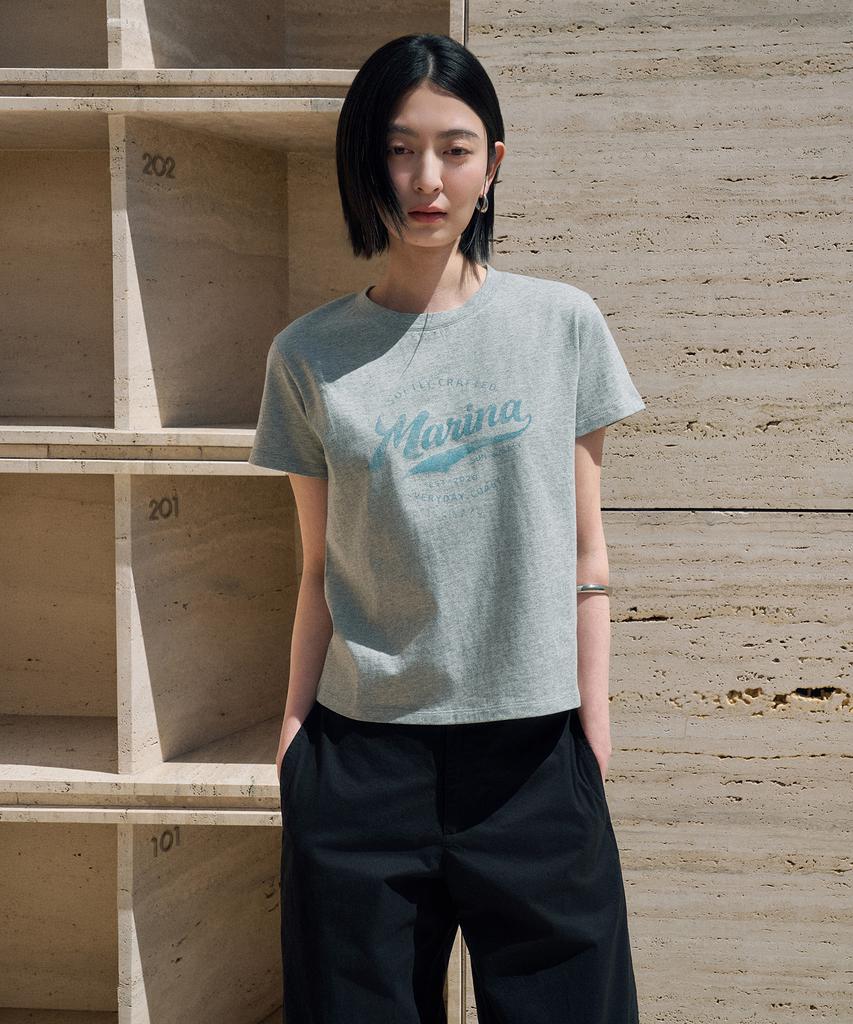 Siyajyu Sitp5288 Marina Slim Short Sleeve T-Shirt_Melange Gray