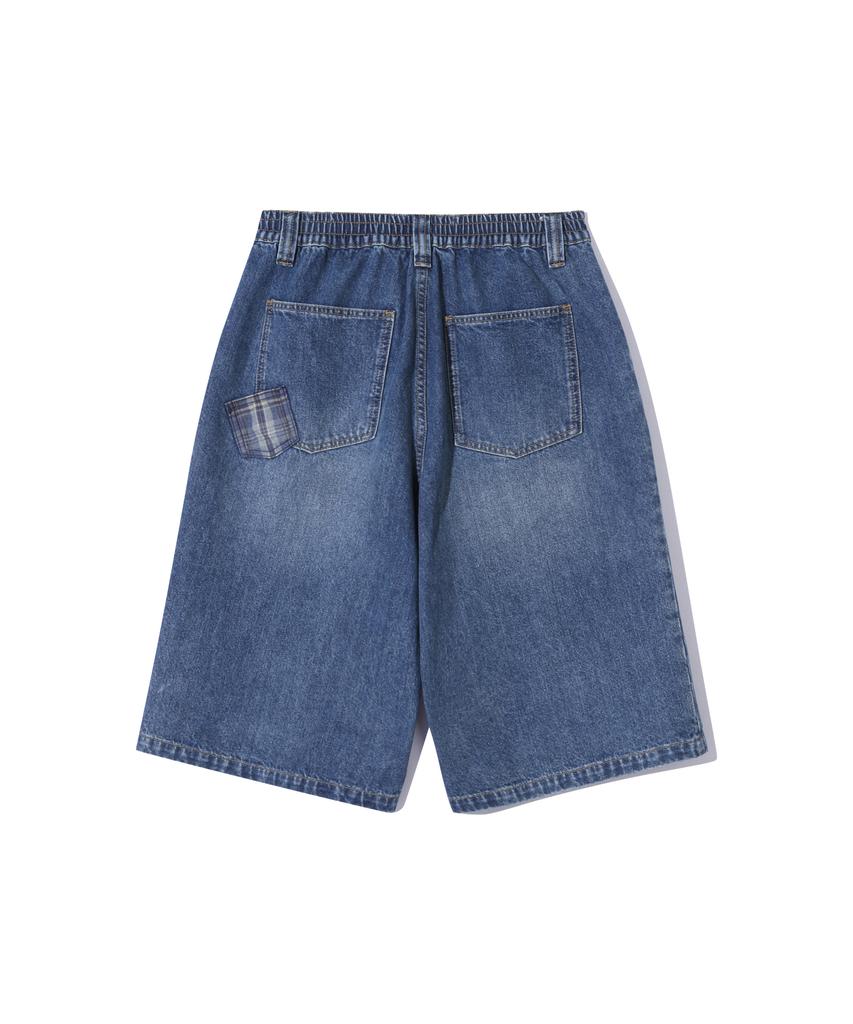URBANSTOFF Patch Point Wide Bermuda Pants (Light Blue)