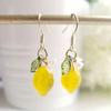 Mediterranean Inspired Lemon Earrings Comfortable Wear Sterling Silver Hook Decoration for Trendy Women Everyday Wear