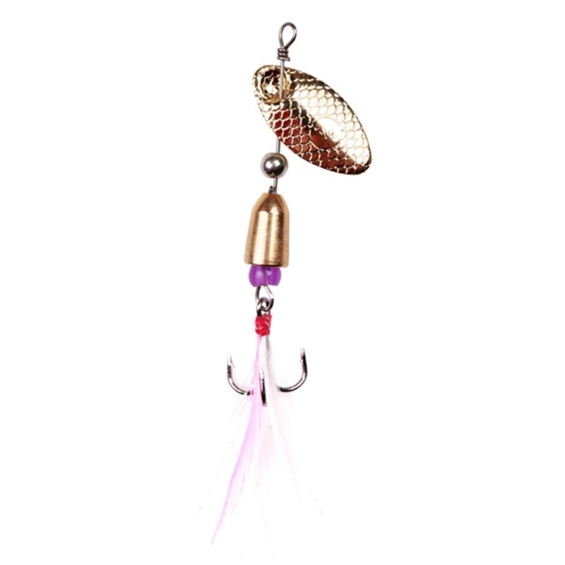 Fishing Lures Wobble Rotating Metal Bait For Bass Trout Treble Hook Artificial