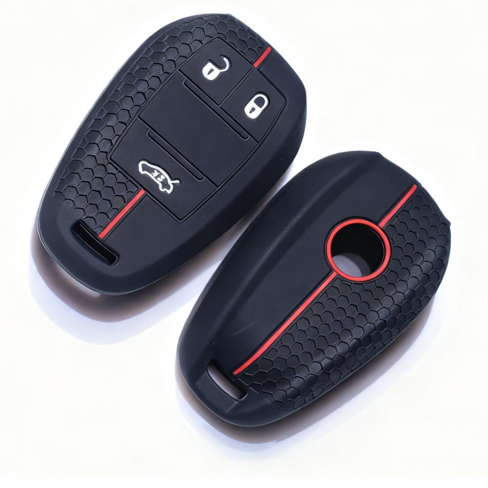 3-Tasten Silikon Auto Schlüsselhülle Abdeckung für Alfa Romeo Stelvio Giulia 2017 2018 Fernbedienung Hülle Skin Schlüsselschutz Zubehör