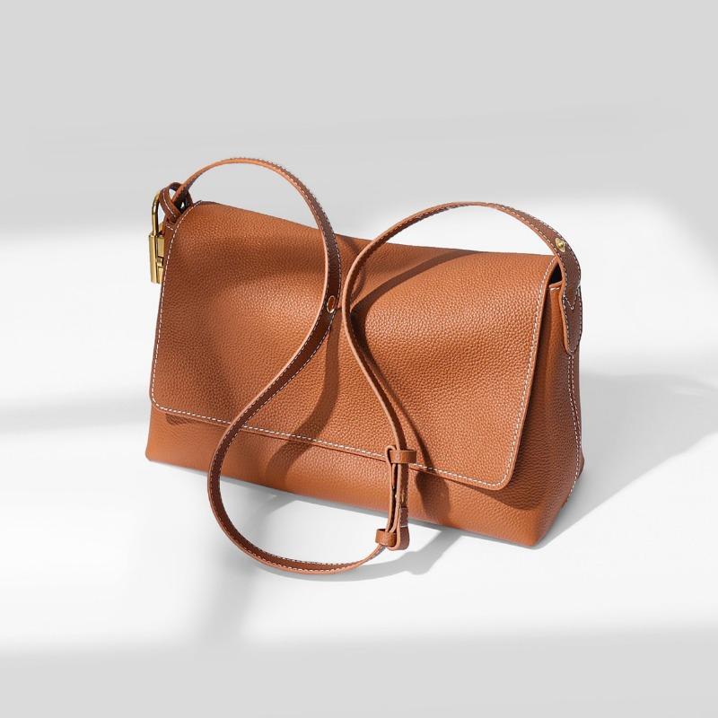 Genuine Leather Women's Bag Underarm Single-shoulder Bag Laid-back Feel Large-capacity Portable Commuting Bag