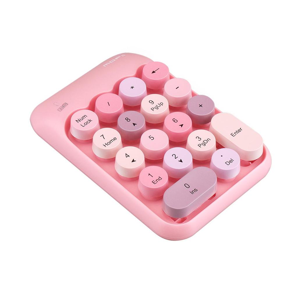 Mofii Trådløst numerisk tastatur, Fargerikt retro mini bærbart numerisk tastatur, 2.4G trådløst eksternt tastatur for datamaskin, bærbar PC